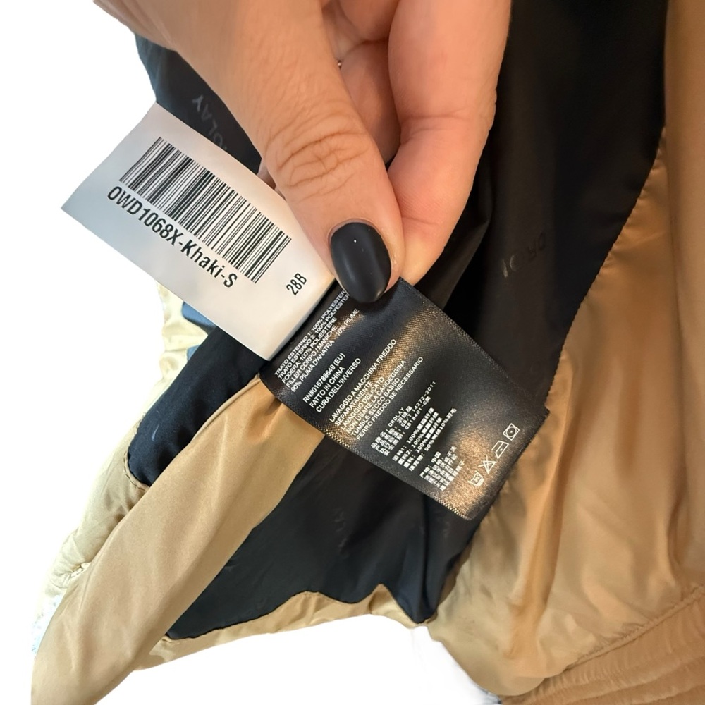 Orolay 092 O-Lab Fuzzy Fleece Puffer Down Jacket • Khaki Sherpa • Size Small - Picture 13 of 16